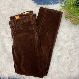 Anthropologie | Brown Fit Serif Velvet Pants